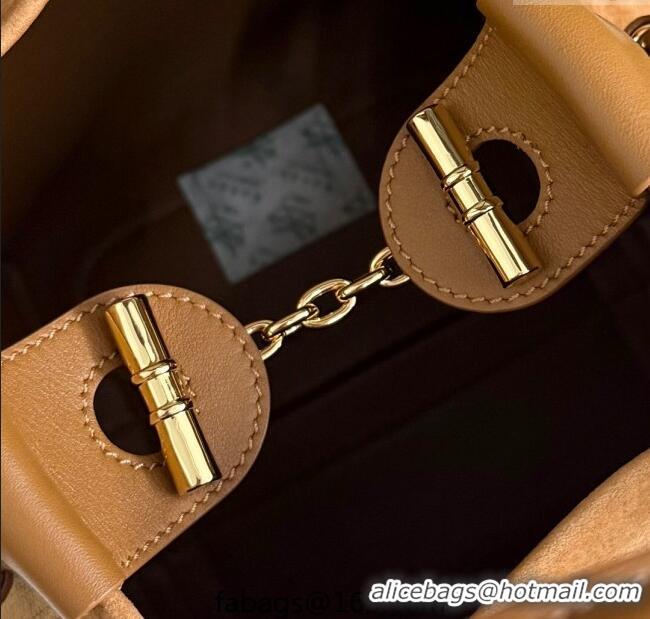 Promotional Loro Piana Small Bale Bucket Bag in Grained Leather 0925 Nubuck Brown 2025