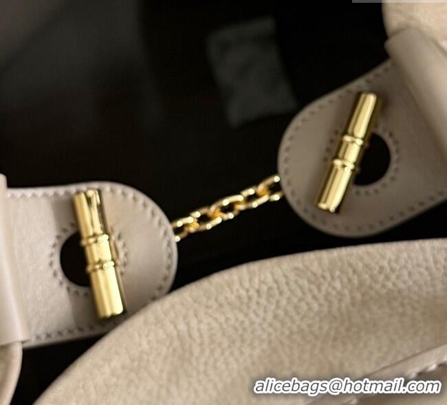 Promotional Loro Piana Large Bale Bucket Bag in Grained Leather 0925 Nubuck Grey 2025