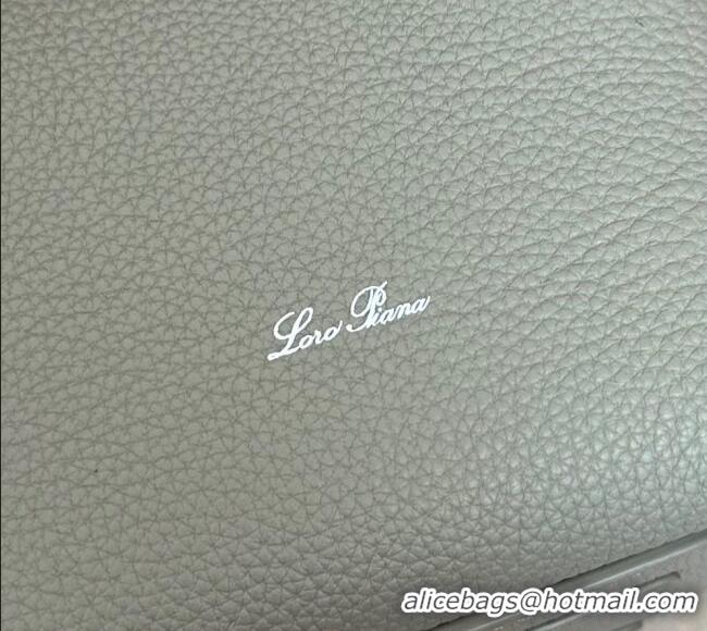 New Design Loro Piana Small Bale Bucket Bag in Grained Calfskin Leather 0925 Dry Artemisia 2025