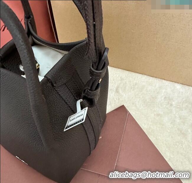 Buy Fashionable Loro Piana Small Bale Bucket Bag in Grained Calfskin Leather 0925 Coffee Brown 2025