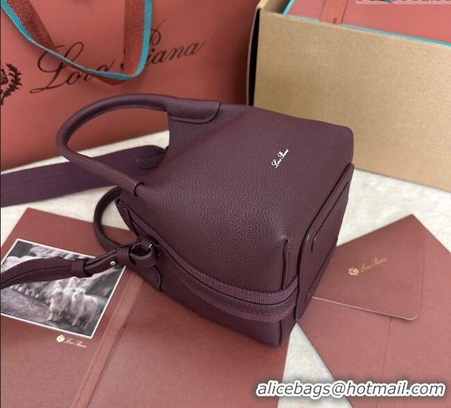 Shop Popular Loro Piana Small Bale Bucket Bag in Grained Calfskin Leather 0925 Ormosia Red 2025