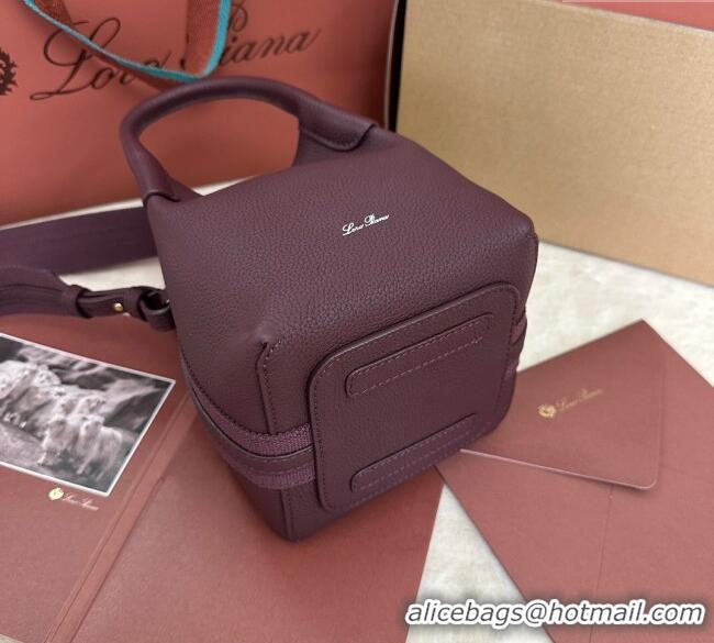 Shop Popular Loro Piana Small Bale Bucket Bag in Grained Calfskin Leather 0925 Ormosia Red 2025
