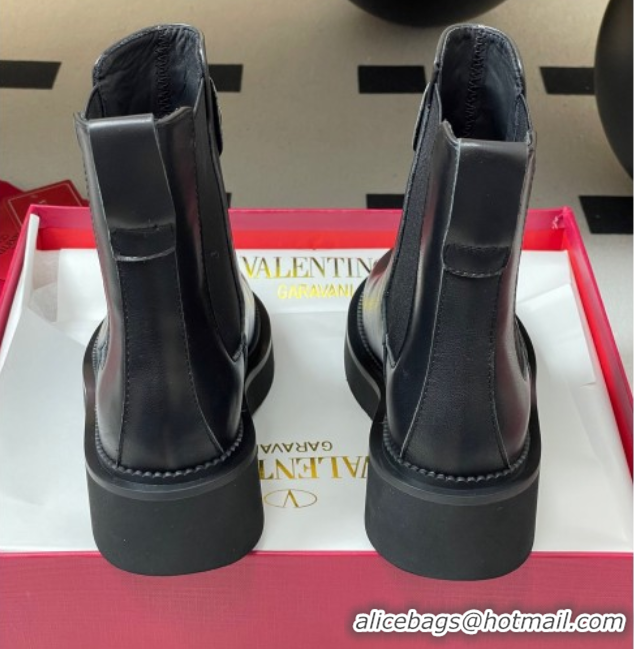 Good Quality Valentino VLogo Signature Ankle Boots in Calfskin Black 2025 VA082103