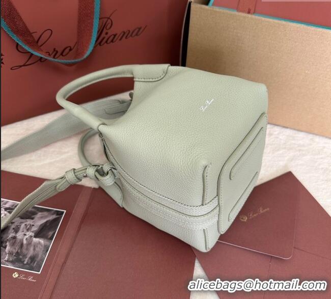 Promotional Loro Piana Small Bale Bucket Bag in Grained Calfskin Leather 0925 Mustard Green 2025