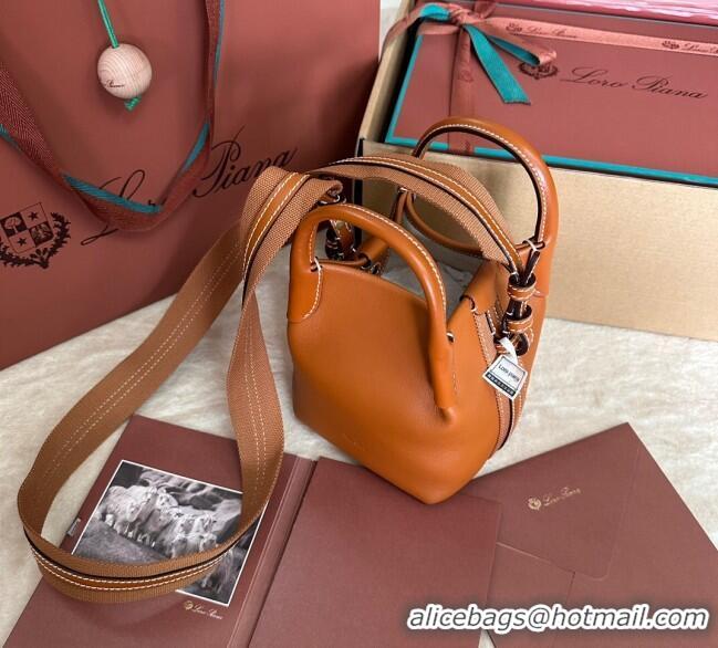 Reasonable Price Loro Piana Small Bale Bucket Bag in Smooth Calfskin Leather 0925 Brown 2025