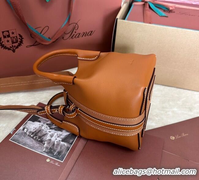 Reasonable Price Loro Piana Small Bale Bucket Bag in Smooth Calfskin Leather 0925 Brown 2025