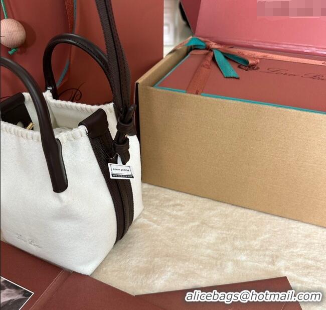 Trendy Design Loro Piana Small Bale Bucket Bag in 0925 White Cashmere 2025