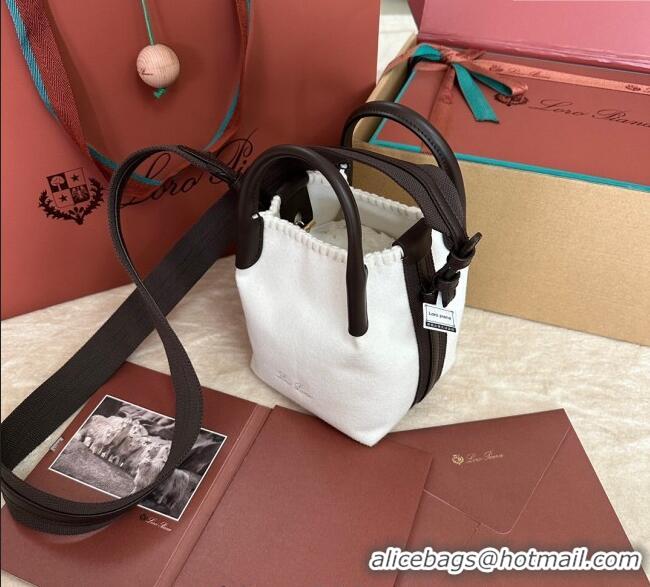 Trendy Design Loro Piana Small Bale Bucket Bag in 0925 White Cashmere 2025