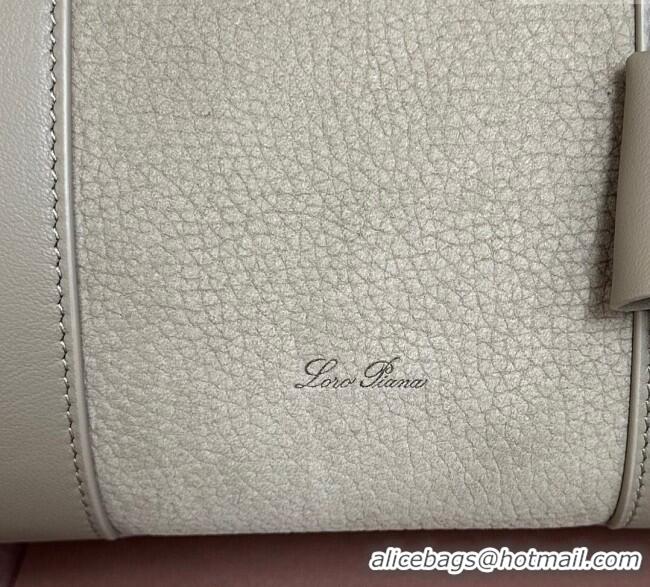 Top Design Loro Piana Loom Top Handle bag L25 in Nubuck and Calfskin Leather 0925 Grey 2025
