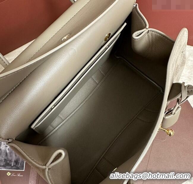 Top Design Loro Piana Loom Top Handle bag L25 in Nubuck and Calfskin Leather 0925 Grey 2025