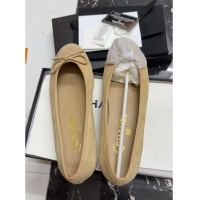 ​Trendy Design Chanel Suede Ballerinas Flat CH1203 Light Brown