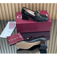 Buy Discount Gucci Loafer Pumps 5.5cm with Horsebit in Patent Leather Black 2025 832443