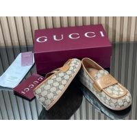 Hot Style Gucci GG Canvas Flat Loafers Beige 2025 GG082804 0828044