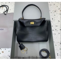 Good Product Balenciaga Rodeo Small Handbag In Smooth Calfskin And Aged-gold Hardware 78972 Black 2024