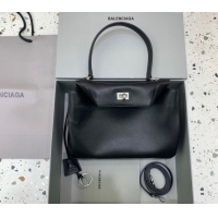 Discount Balenciaga Rodeo Small Handbag In Smooth Calfskin And Aged-silver Hardware 78972 Black 2024