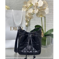 Famous Brand Dior Small D-Motion Bag in Macrocannage Lambskin 2851 Black 2025