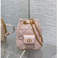 New Style Dior Mini Caro Multicarry Backpack Bag in Macrocannage Lambskin M3375 Powder Pink 2025