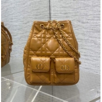 Best Quality Dior Medium Caro Multicarry Backpack Bag in Macrocannage Lambskin Gold-Tone M3375 2025