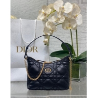 Best Product Dior Miss Caro Diorling Mini Bag with Chain in Macrocannage Lambskin M6285 Black 2025