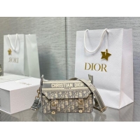 Top Design Dior Small Diorcamp Messenger Bag in Grey Oblique Dior Embroidery M1241ORIW 2025