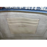 Best Product Dior  Dior Oblique Chambray-Effect Embroidery Pouch 2108/6398 Blue 2025