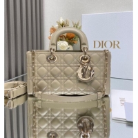 New Design Dior Lady D-Joy Medium Bag in Cannage Lambskin M9250 Beige 2025