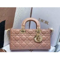 Low Price Dior Lady D-Joy Medium Bag in Cannage Lambskin M9250 Dusty Pink 2025