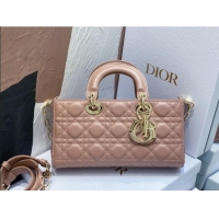 Low Price Dior Lady D-Joy Medium Bag in Cannage Lambskin M9250 Dusty Pink 2025