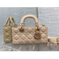 Luxurious Dior Lady D-Joy Small Bag in Cannage Lambskin M9250 Rose Beige 2025