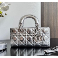 Good Taste Dior Lady D-Joy Small Bag in Cannage Metallic Leather M9250 Silver 2025