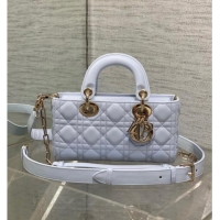 New Cheap Dior Lady D-Joy Small Bag in Cannage Lambskin M9250 Glacier Blue 2025