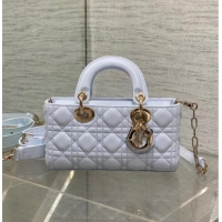 New Cheap Dior Lady D-Joy Small Bag in Cannage Lambskin M9250 Glacier Blue 2025