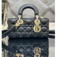 Promotional Dior Lady D-Joy Small Bag in Cannage Lambskin M9250 Black/Gold 2025