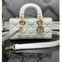Luxury Discount Dior Lady D-Joy Small Bag in Cannage Lambskin M9250 White 2025