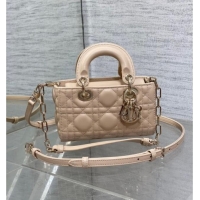 Top Grade Dior Lady D-Joy Micro Bag in Cannage Lambskin M9250 Rose Beige 2025
