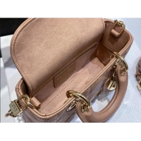 Famous Brand Dior Lady D-Joy Micro Bag in Cannage Lambskin M9250 Dusty Pink 2025