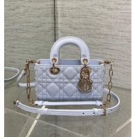 Top Grade Dior Lady D-Joy Micro Bag in Cannage Lambskin M9250 Glacier Blue 2025