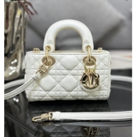 Good Looking Dior Lady D-Joy Micro Bag in Cannage Lambskin M9250 White 2025