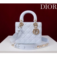 Best Price Dior Small Lady My ABCDior Bag in Cannage Lambskin M0538 Glacier Blue 2025