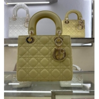 Promotional Dior Small Lady My ABCDior Bag in Cannage Lambskin M0538 Egg Yellow 2025