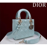 Top Quality Dior Small Lady My ABCDior Bag in Cannage Patent Leather M0538 Pale Green 2025