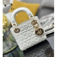 Famous Brand Dior Micro Lady Dior Bag in White Cannage Lambskin with Star Motif D6098 2025