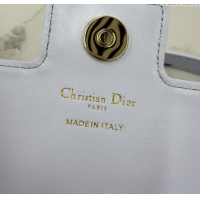 Inexpensive Dior Jolie East-West Bag in Cannage Lamb Leather and Flat Cannage Calfskin S3117 Glacier Blue 2025