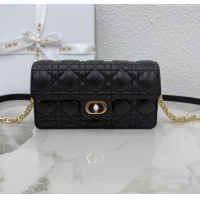 Best Luxury Dior Jolie East-West Bag in Cannage Lamb Leather and Flat Cannage Calfskin S3117 Black 2025