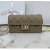Good Quality Dior Jolie East-West Bag in Cannage Lamb Leather and Flat Cannage Calfskin S3117 Grey 2025