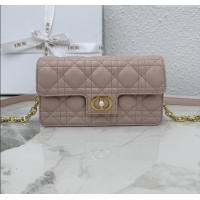 Luxury Cheap Dior Jolie East-West Bag in Cannage Lamb Leather and Flat Cannage Calfskin S3117 Powder Pink 2025