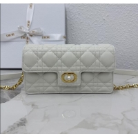 Good Taste Dior Jolie East-West Bag in Cannage Lamb Leather and Flat Cannage Calfskin S3117 White 2025