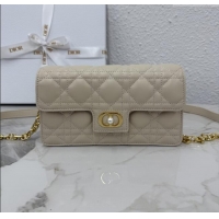 New Fashion Dior Jolie East-West Bag in Cannage Lamb Leather and Flat Cannage Calfskin S3117 Light Beige 2025