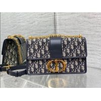Promotional Dior 30 Montaigne Chain Bag in Blue Dior Oblique Jacquard M9073 2025