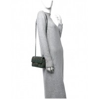 Famous Brand Chanel Tweed Quilted Rectangular Mini Flap Bag A69900 Green